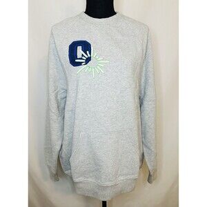 OFFLINE AERIE Oversized Embroidered‎ Gray Crewneck Pullover Sweater XS NWT